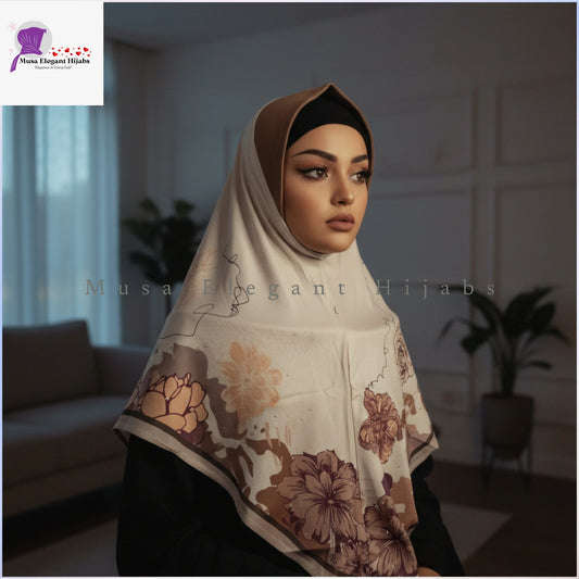 Lightbrown AlFaro Printed Hijabs