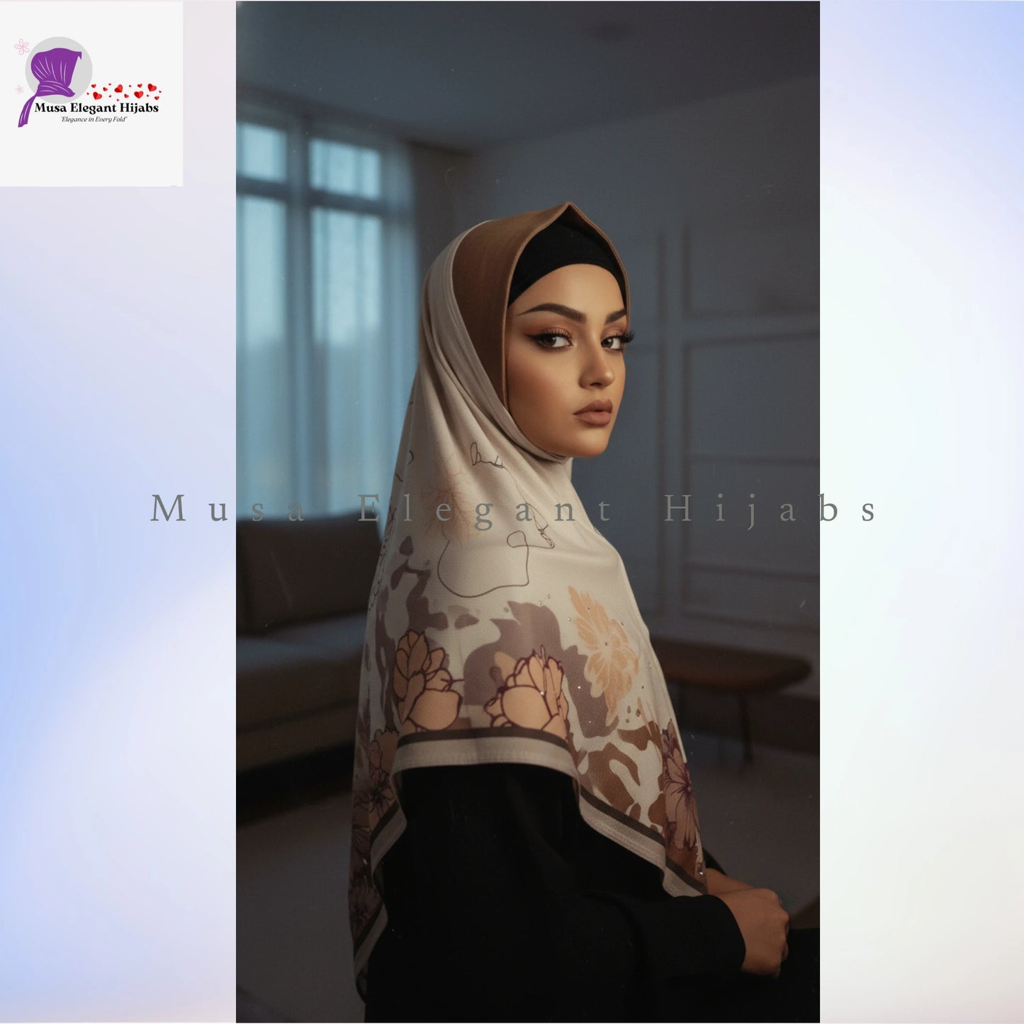 Lightbrown AlFaro Printed Hijabs