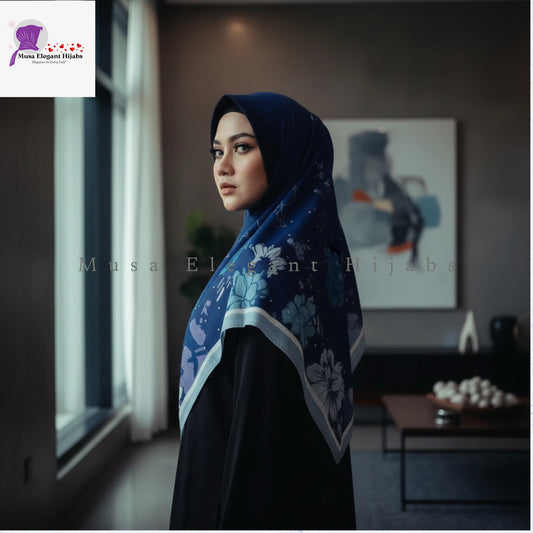 Blue AlFaro Printed Hijabs