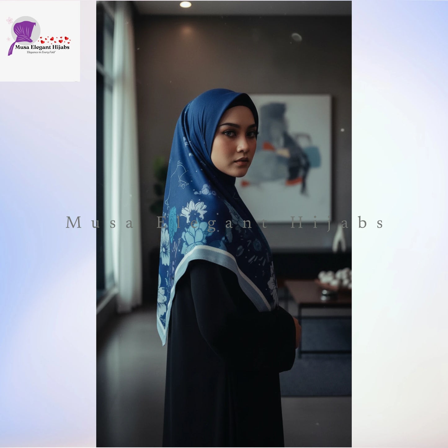 Blue AlFaro Printed Hijabs