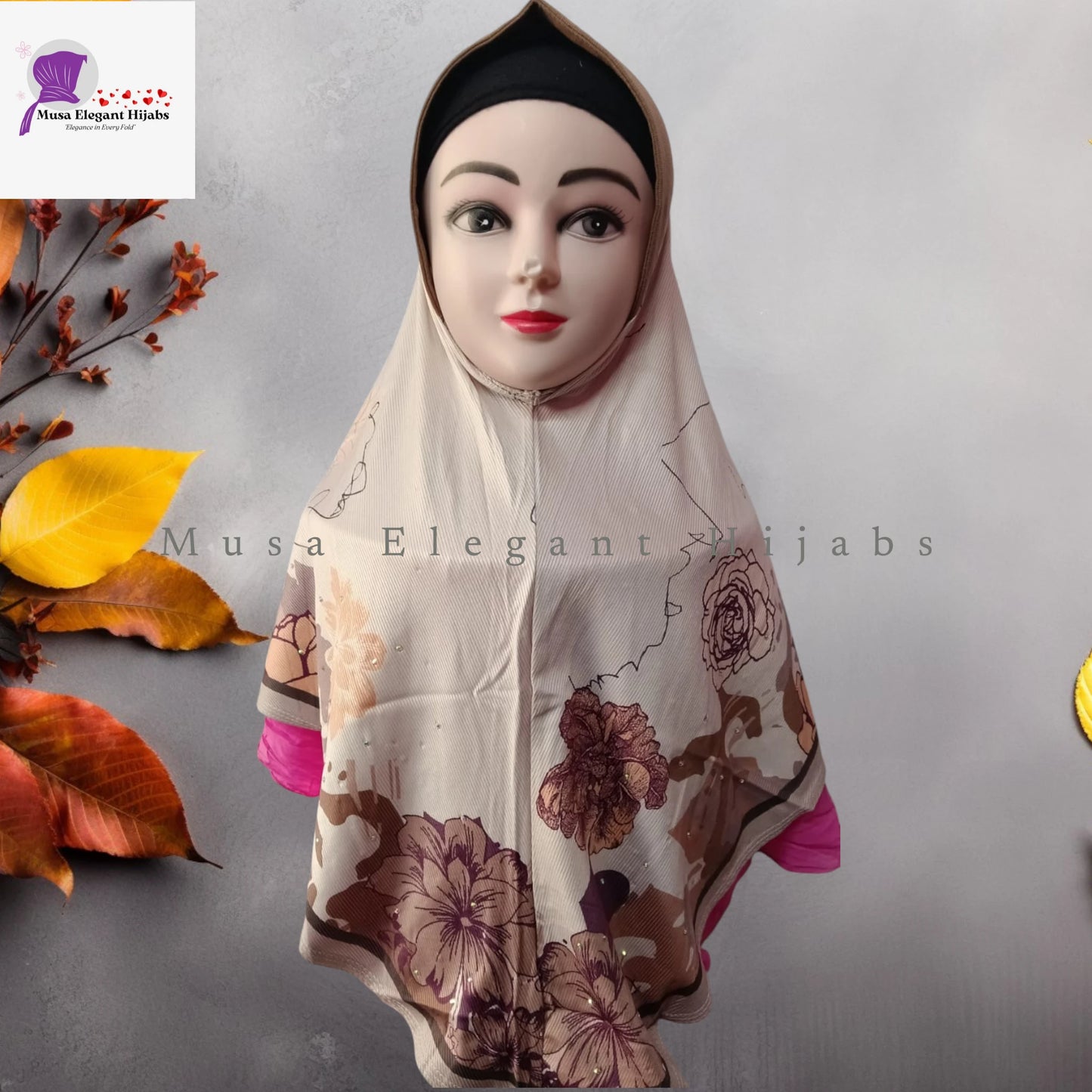 Lightbrown AlFaro Printed Hijabs