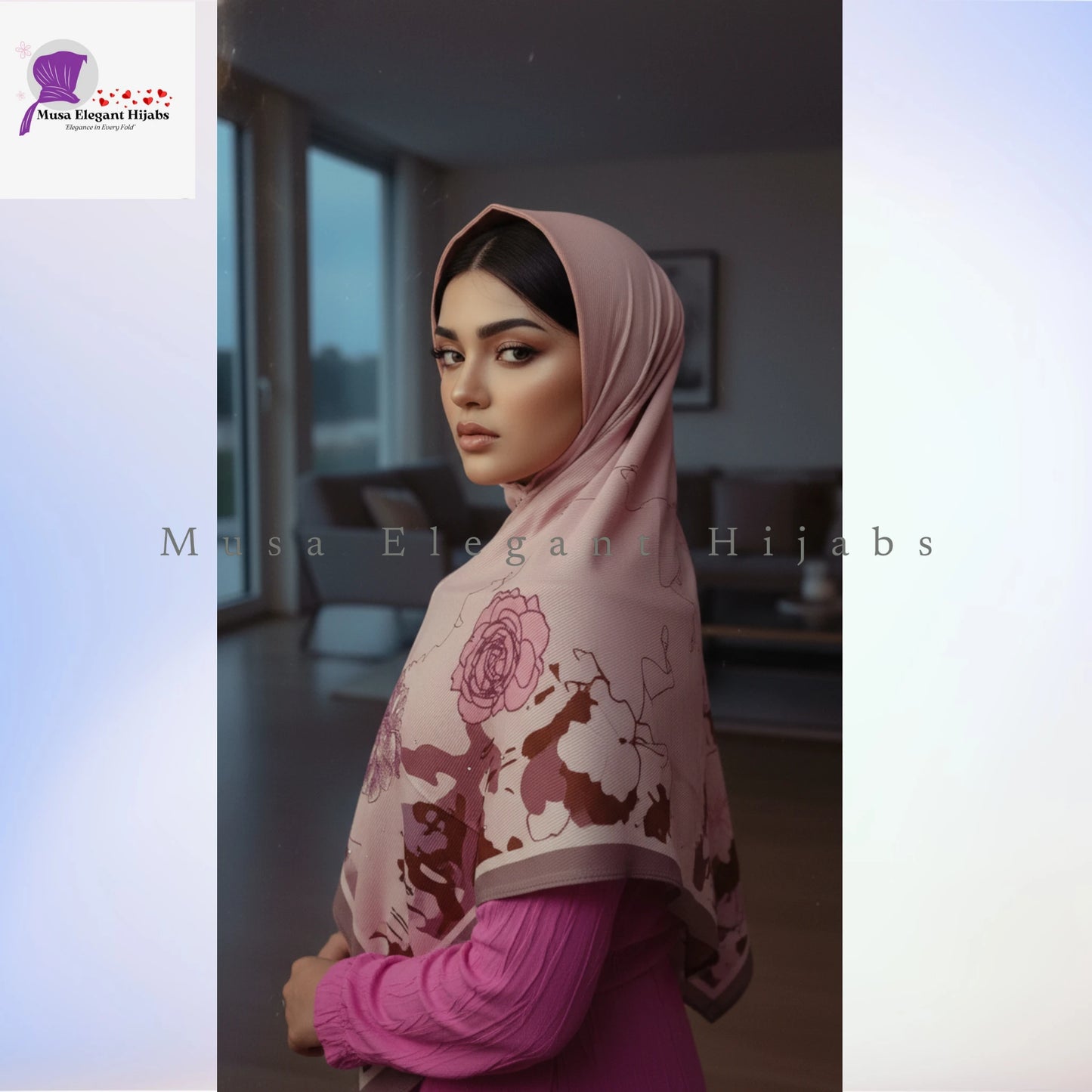 BabyPink AlFaro Printed Hijabs