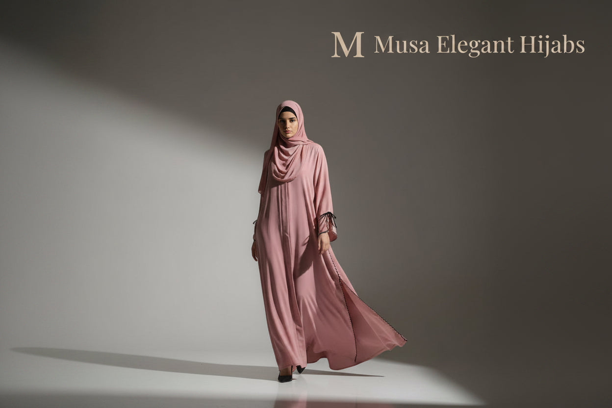 DustyRose Bow Abaya