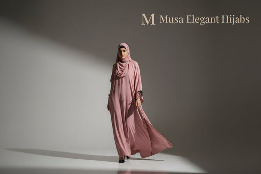 DustyRose Bow Abaya