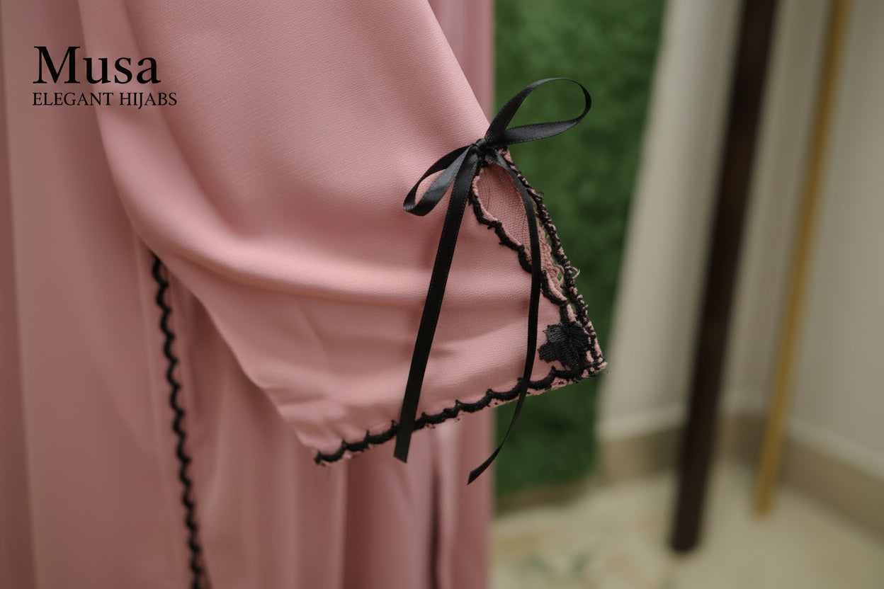 DustyRose Bow Abaya